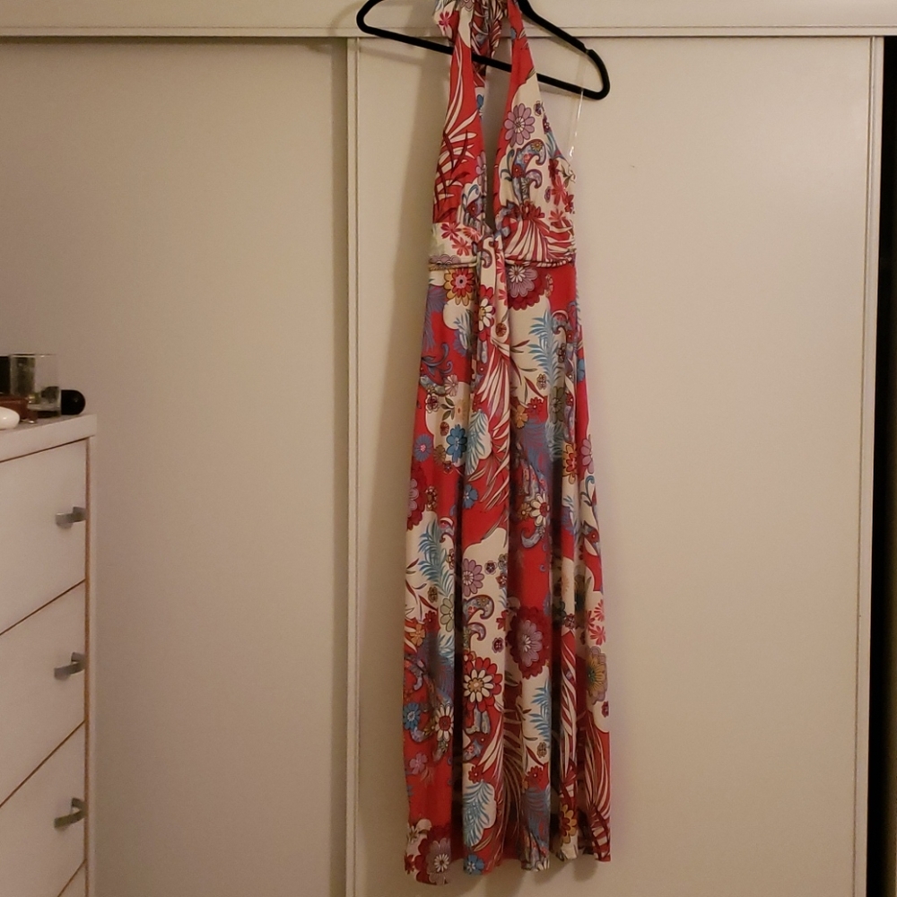 Flower maxi halter dress